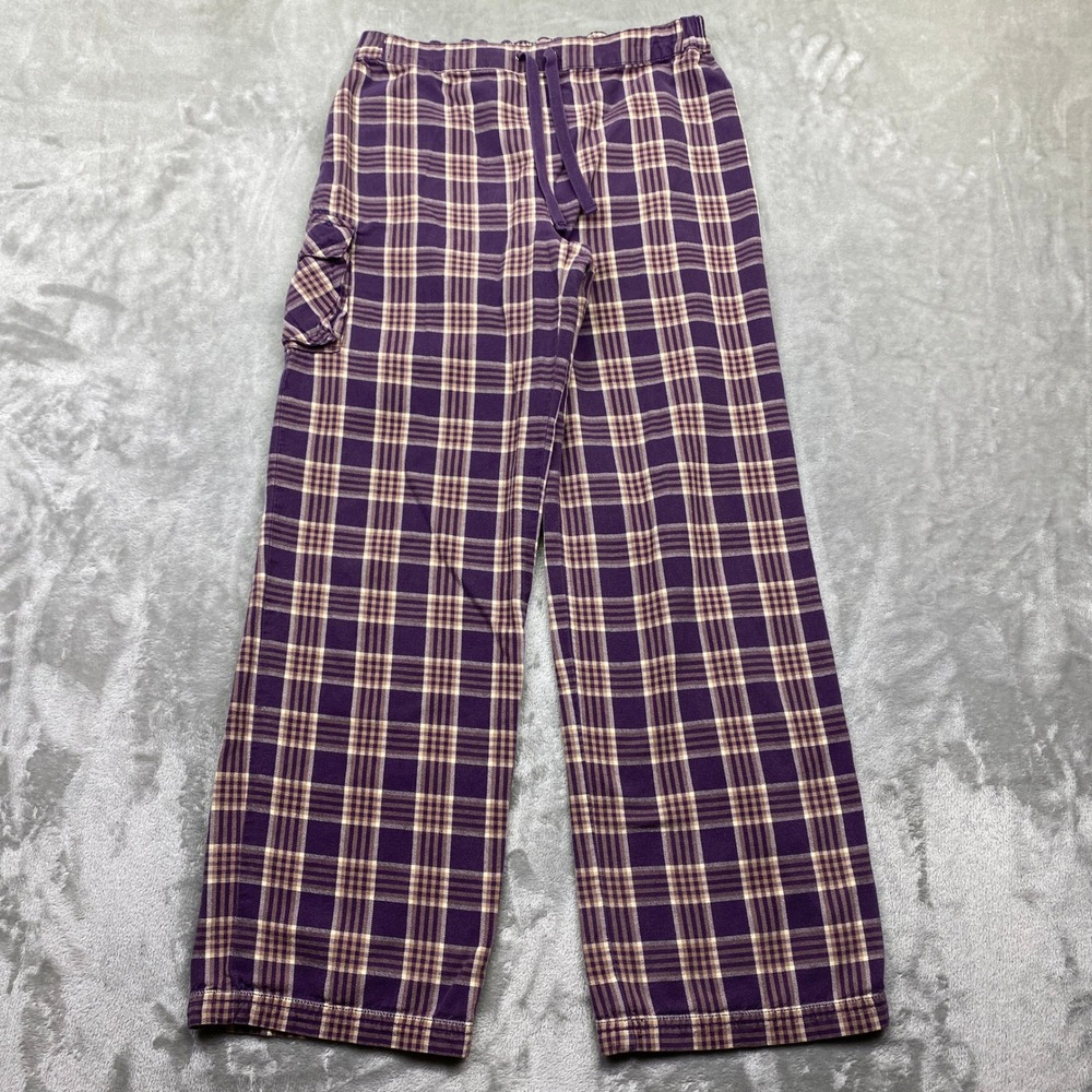 Duluth‎ Trading Co Plaid Lounge Pants Women's Size S Fits 27" Cotton Western